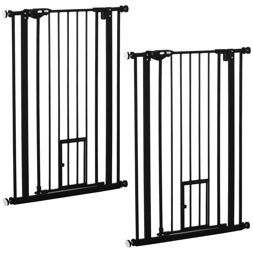 Lot de 2 barrières de sécurité animaux de 104H cm avec système de double verrouillage sans percage de 74 à 80 cm
