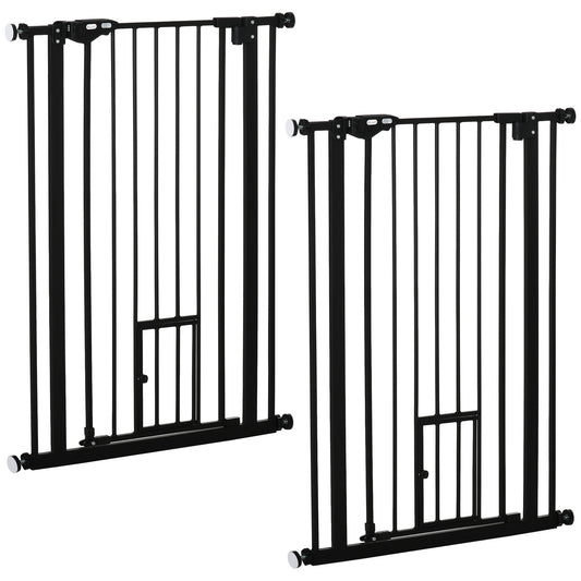 Lot de 2 barrières de sécurité animaux de 104H cm avec système de double verrouillage sans percage de 74 à 80 cm-0