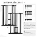 Lot de 2 barrières de sécurité animaux de 104H cm avec système de double verrouillage sans percage de 74 à 80 cm